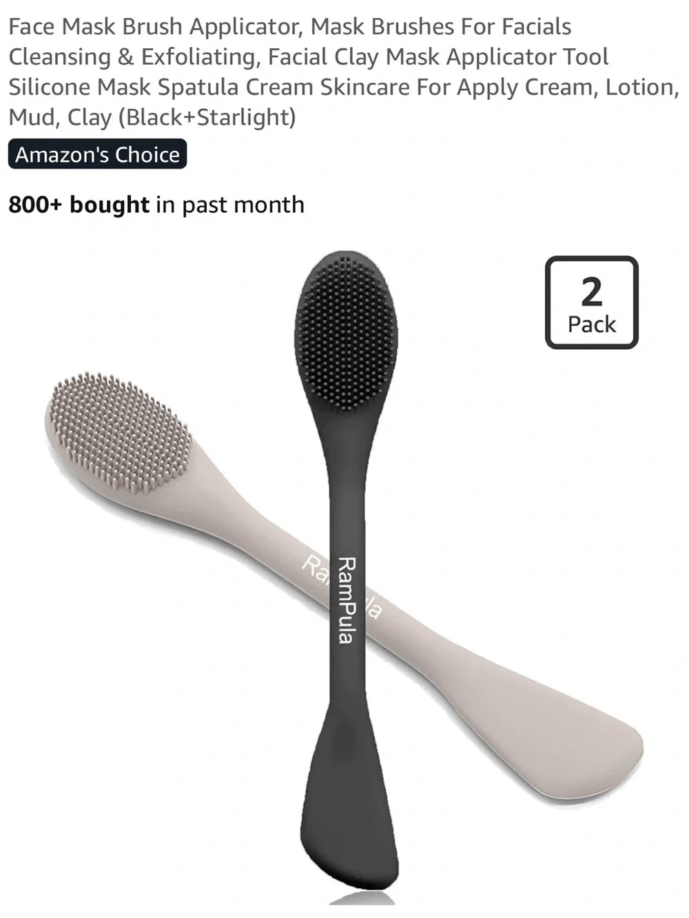 Dual Silicone Face Mask Applicator & Exfoliating Brush — Black & Starlight